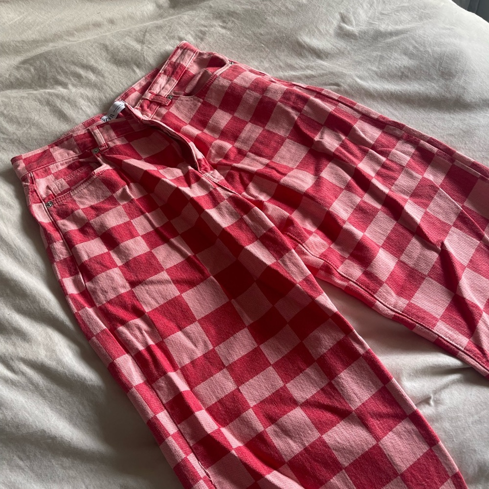 ZARA - Pink checkered pants 💖